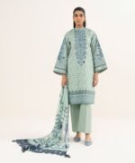 Cotton Embroidered Grey 3 Piece Suit