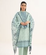 Cotton Embroidered Grey 3 Piece Suit - Image 2