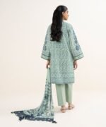 Cotton Embroidered Grey 3 Piece Suit - Image 4