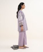 Cotton Embroidered Purple 3 Piece Suit - Image 2