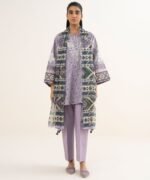 Cotton Embroidered Purple 3 Piece Suit - Image 4