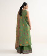 Cotton Embroidered Green 3 Piece Suit - Image 3