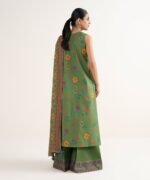 Cotton Embroidered Green 3 Piece Suit - Image 3