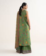 Cotton Embroidered Green 3 Piece Suit - Image 3