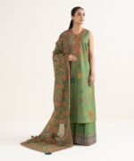 Cotton Embroidered Green 3 Piece Suit - Image 4