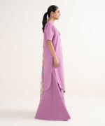 Cotton Viscose Embroidered Purple 3 Piece Suit - Image 2