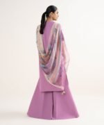 Cotton Viscose Embroidered Purple 3 Piece Suit - Image 3