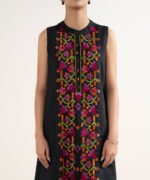 Cotton Viscose Embroidered Black 3 Piece Suit - Image 4