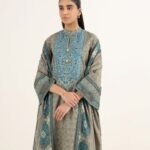 Lawn Printed Beige 3 Piece Suit