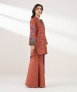 Cotton Printed Orange 3 Piece Suit - Image 3