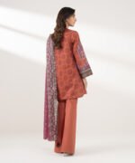Cotton Printed Orange 3 Piece Suit - Image 4