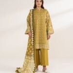 Cotton Printed Brown 3 Piece Suit