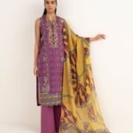 Lawn Embroidered Purple 3 Piece Suit