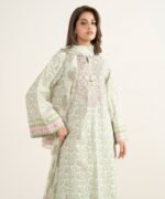 Lawn Embroidered Off White 3 Piece Suit