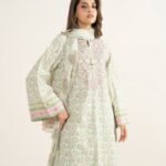 Lawn Embroidered Off White 3 Piece Suit