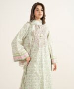 Lawn Embroidered Off White 3 Piece Suit