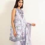 Lawn Embroidered Lilac 3 Piece Suit