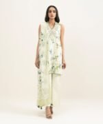 Lawn Embroidered Off White  3 Piece Suit