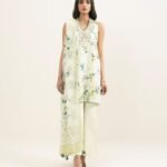 Lawn Embroidered Off White 3 Piece Suit
