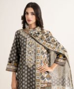Lawn Embroidered Brown 3 Piece Suit