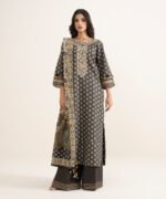 Lawn Embroidered Brown 3 Piece Suit - Image 2