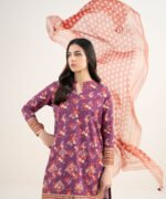 Lawn Embroidered Purple 3 Piece Suit