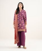 Lawn Embroidered Purple 3 Piece Suit - Image 2