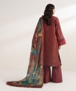 Cotton Embroidered Red 3 Piece Suit - Image 3