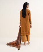 Lawn Printed Orange 3 Piece Suit - Image 3