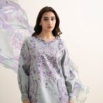 Textured Lawn Embroidered Grey 3 Piece Suit