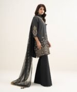 Zari Lawn Embroidered Black 3 Piece Suit - Image 2