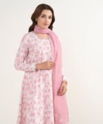 Zari Lawn Embroidered Pink 3 Piece Suit