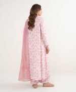 Zari Lawn Embroidered Pink 3 Piece Suit - Image 4