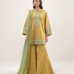 Lawn Embroidered Mustard 3 Piece Suit