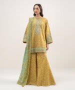 Lawn Embroidered Mustard 3 Piece Suit