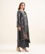 Cotton Jacquard Embroidered Grey 3 Piece Suit - Image 2