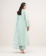 Lawn Embroidered Aqua 3 Piece Suit - Image 3