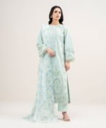 Lawn Embroidered Aqua 3 Piece Suit - Image 4