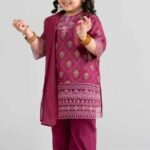 3 Piece - Printed Embroidered Suit - PMD26-41 D