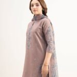 Lawn Embroidered Tea Pink  3 Piece Suit