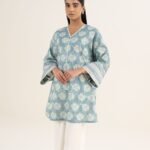 Lawn Printed Blue Shirt