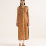 Lawn Printed Orange Shirt