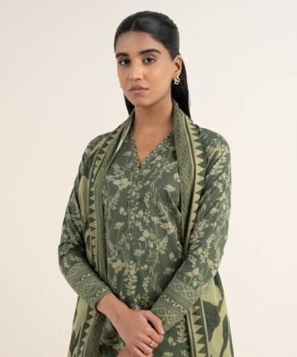 Lawn Printed Green 2 Piece Suit