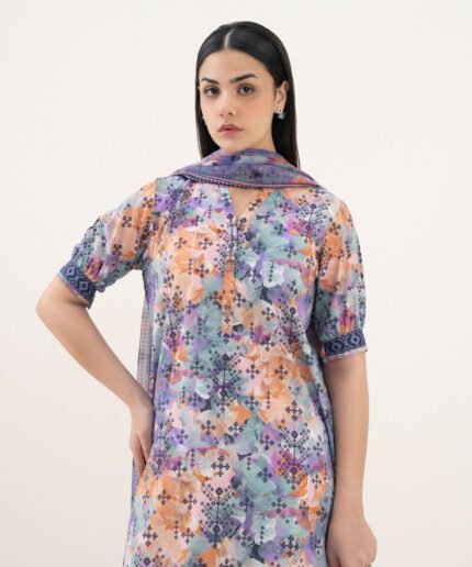 Cotton Printed Multi 2 Piece Suit