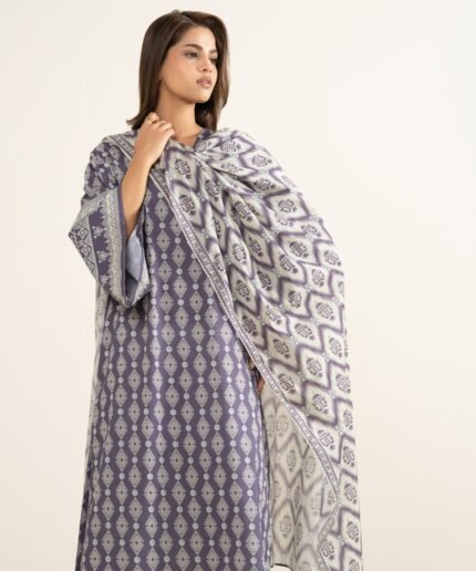 Lawn Printed Purple 2 Piece Suit