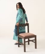 Lawn Printed Aqua 2 Piece Suit - Image 4