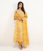 Lawn Orange Embroidered 3 Piece Suit