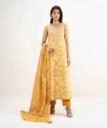 Lawn Orange Embroidered 3 Piece Suit - Image 4