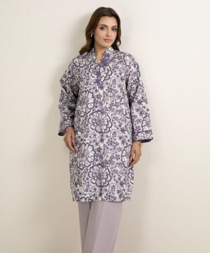 Lawn Printed Purple 2 Piece Suit