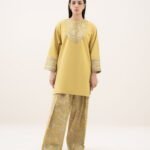 Cotton Printed Yellow 2 Piece Suit